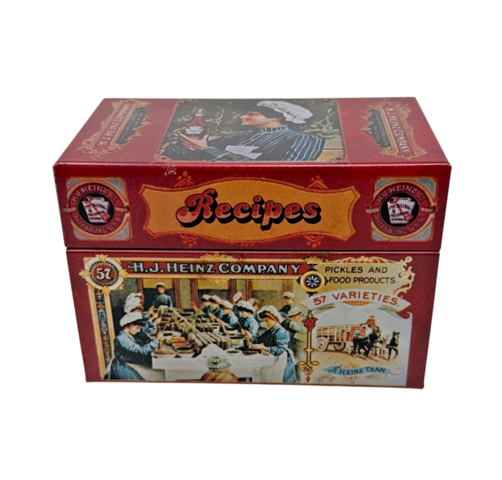 Vintage H.J. Heinz Company Recipe Card Box Tin J. Chein & Co Retro